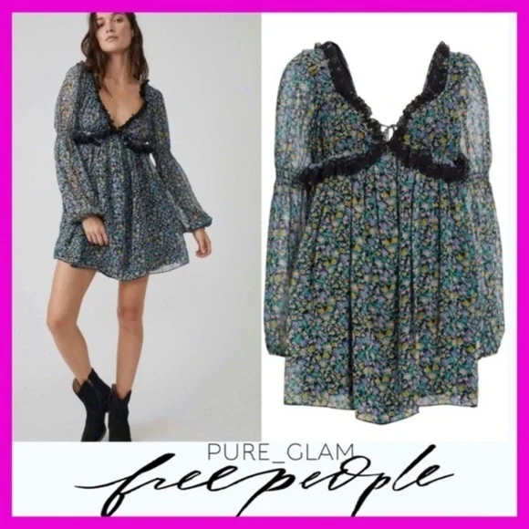 New Free People Pennie Mini Dress size L - Picture 6 of 17